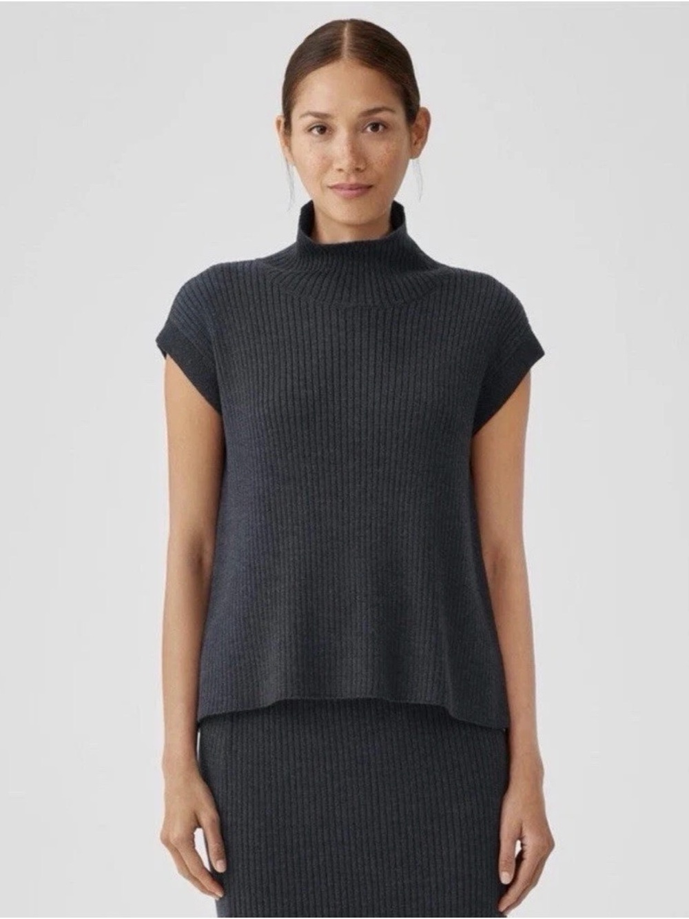 Eileen Fisher Merino Turtleneck Top in Regenerative Wool XS